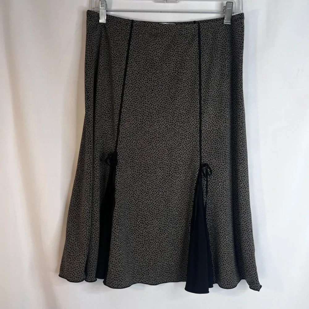 Max Studio Vintage Aline Skirt‎ with Pleat & Ribbon Bow Detail Size Medium